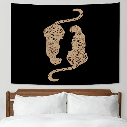 KAIOUS Y2k Leopard Print Wall Hanging Tapestry, 50x58, Black - color: Black Leopard, size: 58"L x 50"W