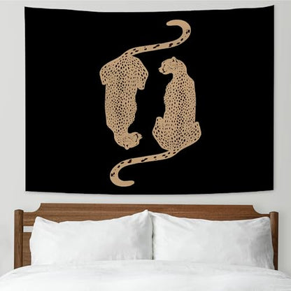 KAIOUS Y2k Leopard Print Wall Hanging Tapestry, 50x58, Black - color: Black Leopard, size: 58"L x 50"W