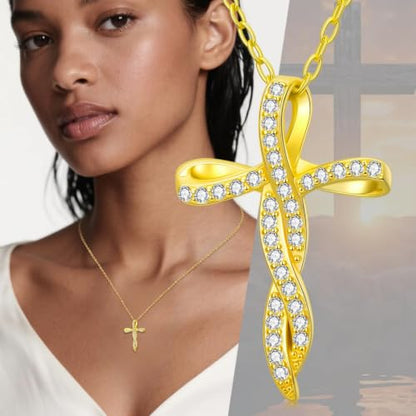 KQ&TTENG 14k Gold Plated Four Leaf Clover Necklace Irish Jewelry Wedding Anniversary Birthday Gifts for Women Wife Mom Girlfriend - color: A05