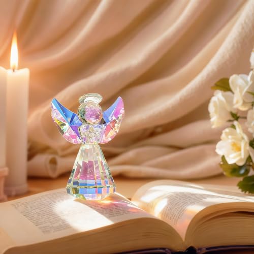 3'' Colorful Crystal Guardian Angel Figurine Christmas Angel Gift for Women - style: Colorful Angel