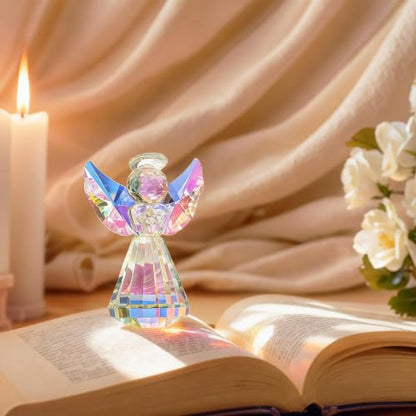 3'' Colorful Crystal Guardian Angel Figurine Christmas Angel Gift for Women - style: Colorful Angel