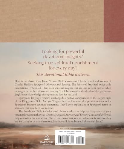 Charles Spurgeon's Morning & Evening Devotional Bible KJV [Rose Gold & Sand Signature]: Featuring the Complete Text of the Classic Twice-A-Day Devotional