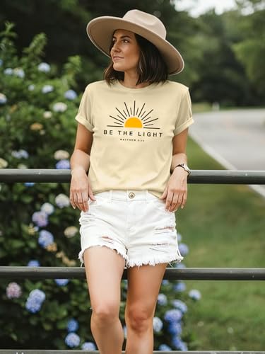 Christian Shirt for Women God is Good Graphic Tee Bible Verse - color: Apricot-light, size: XX-Large