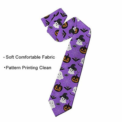 Men's Ties Novelty Tie Necktie for Men Teen Boys Multicolor Tie Party Holiday Thanksgiving Christmas - color: Halloween