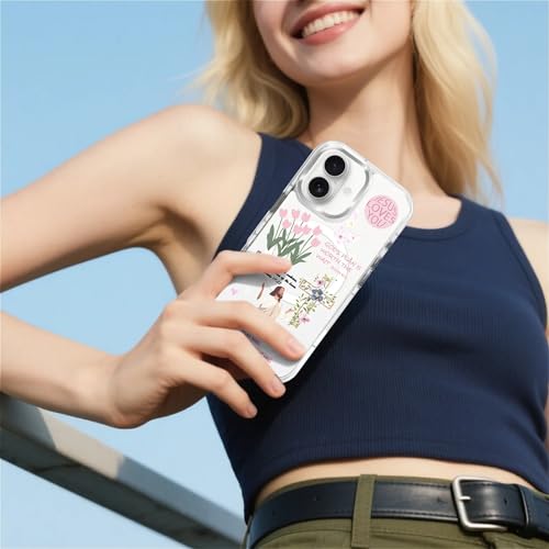 for iPhone 17 Case [Compatible with Magsafe],Girls Women Clear Magnetic Case Silicone Shockproof Protective Cover with Pattern Bible Jesus Flowers - color: Bible Jesus Flowers, size: iPhone 17