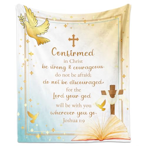 Confirmation Gifts Blanket 60"x50" Christian Gift for Girls/Boys - color: Confirmation