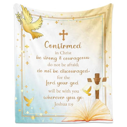 Confirmation Gifts Blanket 60"x50" Christian Gift for Girls/Boys - color: Confirmation