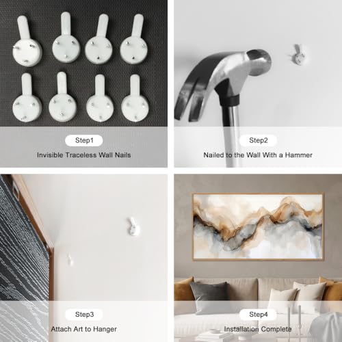 Abstract Neutral Watercolor Framed Canvas Wall Art Set -20"×40" - color: Abstract Neutral Wall Art, size: 20"L x 40"W