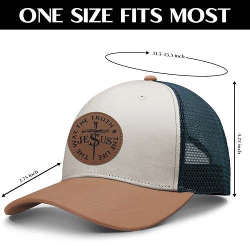 Christian Jesus Cross Hat American Flag Adjustable Faith Baseball Cap - Ideal Religious Gifts for Birthdays, Father's Day - color: Beige-brown