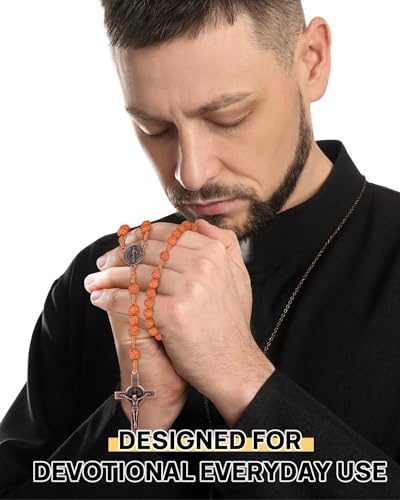 Rosary Beads Handmade Wooden Rosarios Catolicos for Catholic Christian Gift - color: Rose