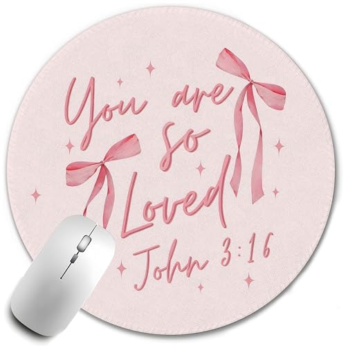 Coquette Pink Bow Mouse Pad,Girly Office Supplies, Girly Preppy Bow Mousepad Mouse Mat with Non-Slip Rubber Base for Home Office Desk Accessories,7.9x7.9 Inch - color: Color-1