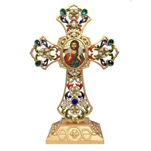 Christ the Good Shepherd Icon Standing Cross Decor, 8 5/8 x 5 5/8 Inches