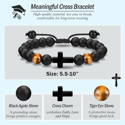 EFVISD Cross Bracelet Gifts for Boys Girls Christian Religious Gifts - color: Graduation