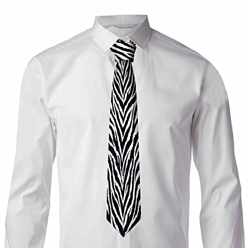 Black Dots Men's Neckties Retro Classic Circle Geometry Men's Tie for Mens Teens Business Work Casual Wedding Party - color: Zebra