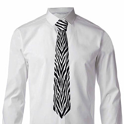 Black Dots Men's Neckties Retro Classic Circle Geometry Men's Tie for Mens Teens Business Work Casual Wedding Party - color: Zebra