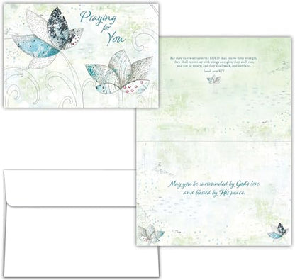KJV Lotus Flower Praying for You Card, 1 Count - color: Lotus Flowers