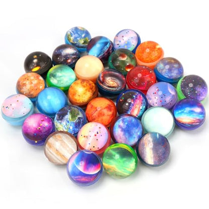 Pllieay 30PCS Galaxy Bouncy Balls, 32mm Space Bouncy Balls Bulk, 30 Styles