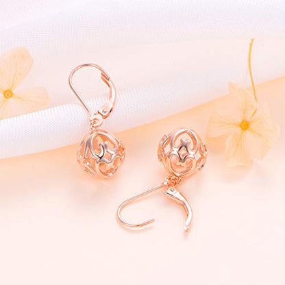 S925 Sterling Silver Heart Dangle Drop Earrings for Women Jewelry Gift - style: Heart Drop Rose