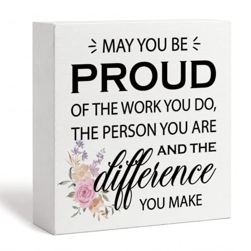 Inspirational Wood Box Decor, Office Desktop Decor Sign, Motivational Office Desk Decor, Inspirational Motivational Gift for Friends Colleague Teacher Doctor Nurse Therapist - color: Color 27