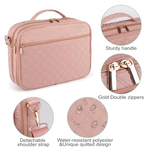 Large Bible Cover for Women,2 Compartments Bible Bag for Church - color: 2 Lays,Pink