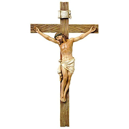 Joseph's Studio by Roman, Renaissance Collection, 13.75 Inch Crucifix, Jesus on the Cross, Religious Home Decor, Catholic Gift