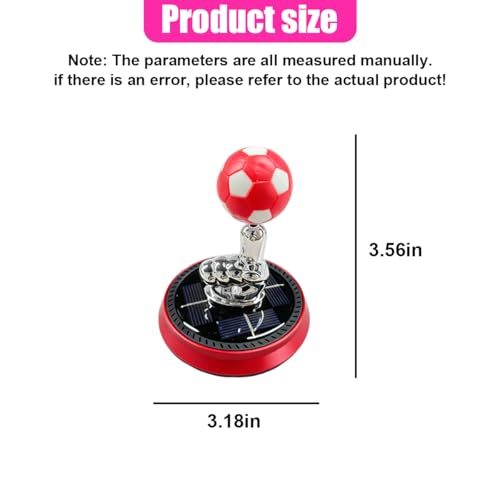 Craedli Soccer Car Dashboard Decoration, Solar Energy Rotating Football Car Center Console Ornament, Creative Auto Interior Decorative Accessories for Home Office (Red) - color: Red