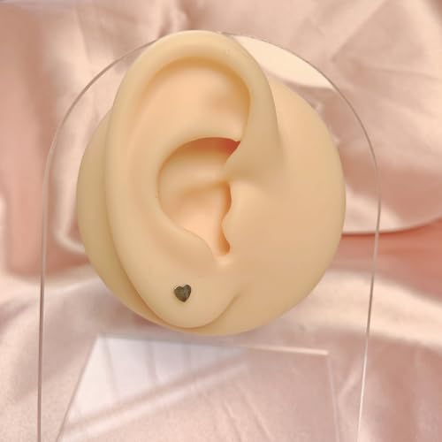 1 Pairs G23 Titanium 20G/18G/16G Press Fit Threadless Push Pop Top 4mm Flat Back Piercing Lip Stud Earring Labret Monroe Lip Ring Tragus Cartilage Bar Lehgth 6mm-12mm - color: 1 Pair Heart