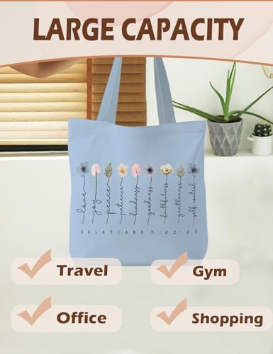 Bible Bags for Women, Christian Tote Bag, Gifts for Christian Women - color: Blue