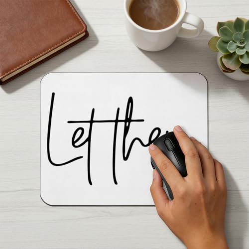 Let Them Inspirational Mouse Pad for Desk, Mental Health Gifts, Positive Affirmation Mousepads for Wireless Mouse Computers Laptop Home Office Supplies Accessories, 9.5x7.9 Inch(White) - color: 1