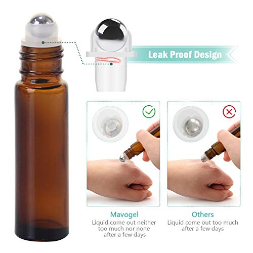 Mavogel 24 Pack 10ml Roller Bottles for Essential Oils