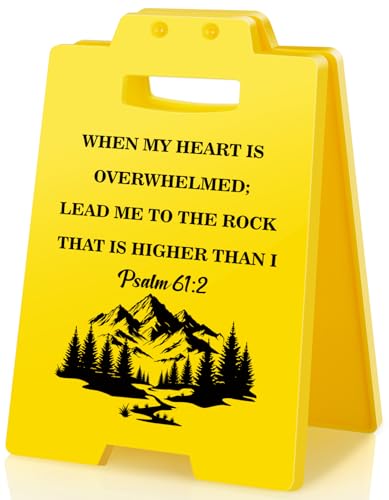 Christian Bible Verse for Women - Lead Me to the Rock That Is Higher Than I, Quote Psalm 61:2, Motivational Religion Desk Decor for Women Men Friend Galentines Valentines Day Birthday Gifts - style: Lead Me to the Rock That Is Higher Than I