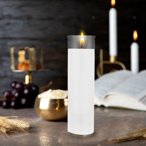 Mega Candles Unscented Devotional Vigil Prayer Wax Candle 3 Count 2" x 8" - color: White, size: 3 Pieces