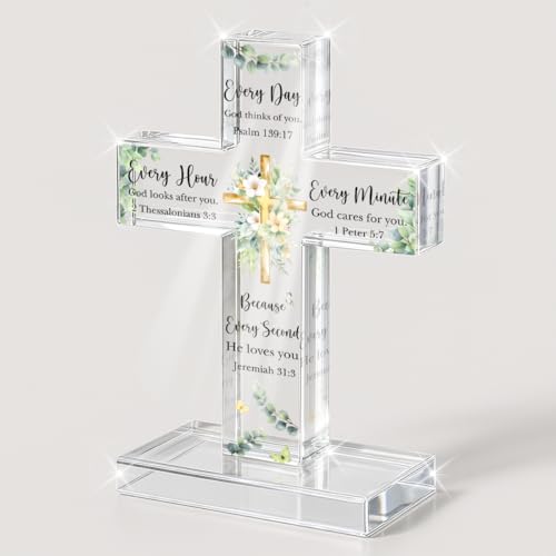 PVOPVO Standing Cross Christian Gifts, Acrylic Religious - color: Every