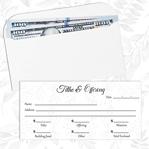 Eaasty 200 Pcs Church Offering Envelopes Bill Size Donation,Elegant Style - style: Elegant Style