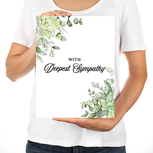 Andaz Press Jumbo Sympathy Card with Envelope, Sorry For Your Loss Card With Deepest Sympathy, Loss Of Pets, Premium Condolences Card with Big Blank Space to Send to Friends Family, 8.5" x 11", 1-Pack - color: With Deepest Sympathy Succulents