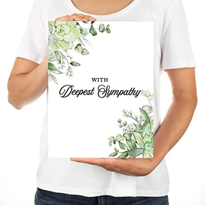 Andaz Press Jumbo Sympathy Card with Envelope, Sorry For Your Loss Card With Deepest Sympathy, Loss Of Pets, Premium Condolences Card with Big Blank Space to Send to Friends Family, 8.5" x 11", 1-Pack - color: With Deepest Sympathy Succulents