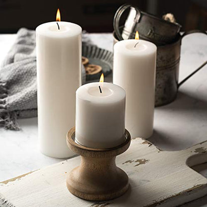 HomeLights Pillar Candles - 2.7x6 inch | 60 Hours Burning, 6 Count - White Unscented Smokeless European Pillar Candles - Perfect for Wedding, Parties, Spas, Home Gatherings and Dinner - size: 27X59P