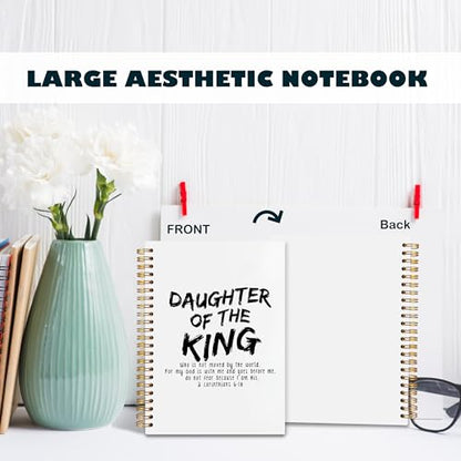 BearCake Prayer Journal for Woman,Christian Bible Journal,Christian Gifts for Women, Bible Notebooks for Note Taking, Daughter of the King,Spiral bible Notebook 5.5x8.3 - color: white Bible-6：18