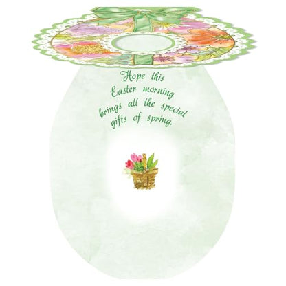 Current Deluxe Die Cut Easter Egg Value Greeting Card Set - Value Pack of 8 Cards for Kids & Adults With White Envelopes, 4 Design Prints, Large 5" x 7" Greetings - color: Die-cut Egg