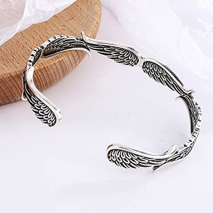 Pingyongchang Angel Wings Vintage Style Bracelet for Women Men Gifts Layering Angel Wings Bracelet Inspirational Guardian Adjustable Angel Bangle Bracelets Jewelry Gifts