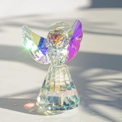 3'' Colorful Crystal Guardian Angel Figurine Christmas Angel Gift for Women - style: Colorful Angel