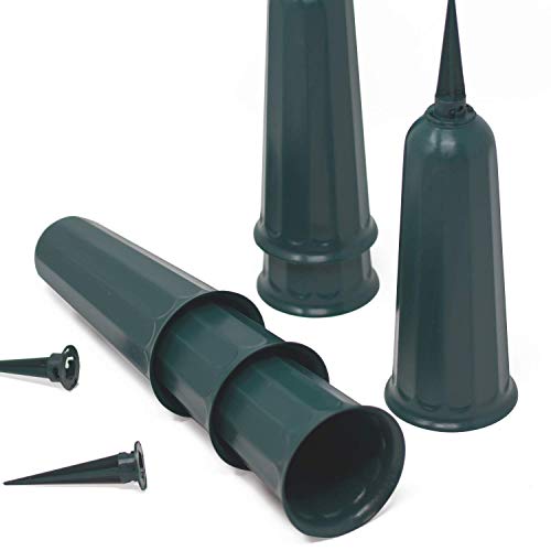 Memorial Floral Vase 7-Inch with 3 Inch Stakes (6 Pack) | In Ground Cemetery Vases