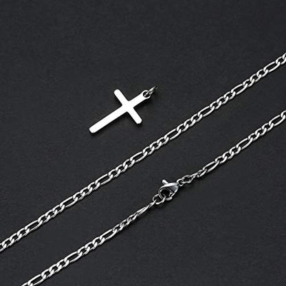 Joxevyia Cross Necklace for Men Stainless Steel Silver Cross Pendant Polished Chain Simple Faith Christian Jewelry Gift for Son Boys 16-24 Inch Baptism Confirmation Christmas - style: small cross pendant(1.0"*0.6")