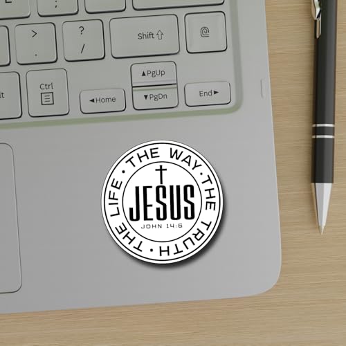 (3Pcs) Jesus The Way The Truth The Life Sticker Christian Inspirational Decals Decorate Books Laptop Phone Water Bottles Kindles Tumbler Waterproof Vinyl Stickers 3" Inch - color: Jesus the Way the Truth the Life