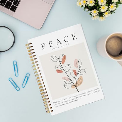 VNWEK Bible Christian Notebook Journal - Christian Notebook for Women, Christian Journals for Writing Women, Boho Notebook, Notebook Spiral Bound with, John 14 27 Writing Pads - color: 20-XZ-bible-notebook