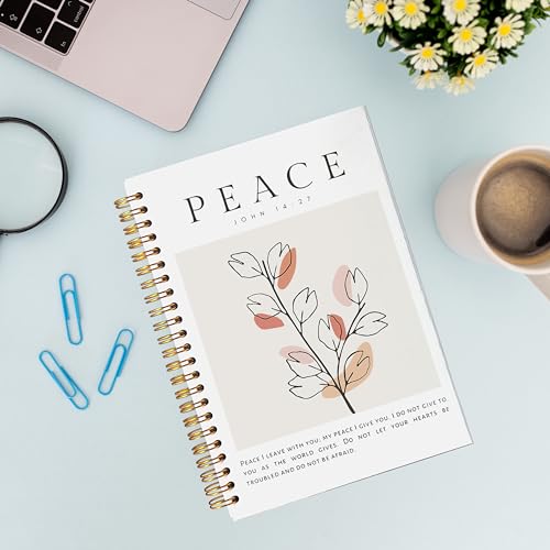 VNWEK Bible Christian Notebook Journal - Christian Notebook for Women, Christian Journals for Writing Women, Boho Notebook, Notebook Spiral Bound with, John 14 27 Writing Pads - color: 20-XZ-bible-notebook