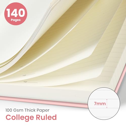 Taja Lined Spiral Journal for Women, A5 Cute Hardcover Notebook for Work - color: Z-Ribbon Wreath