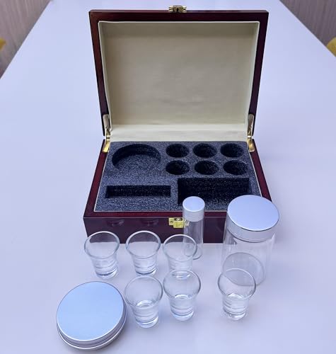 Portable Communion Service Set With Hard Case, 6 Communion Glasses Cups, Tin Bread Container, 100ml Juice Container, Anointing Oil Bottle, Great Catholic Gift for Ordination
