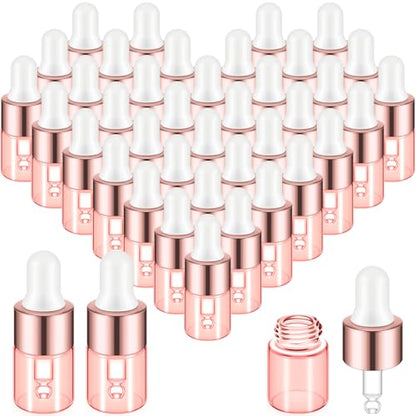 Didaey 100 Pcs Mini Glass Oil Dropper Bottle, 2 ml, Blush Pink - color: Blush Pink, size: 2 ml