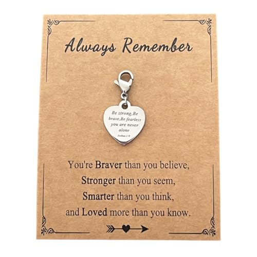 Heart-Shaped Christian Bible Verse Clip on Charms Stainless Steel Prayer Faith Religious Charms with Lobster Clasp for Women